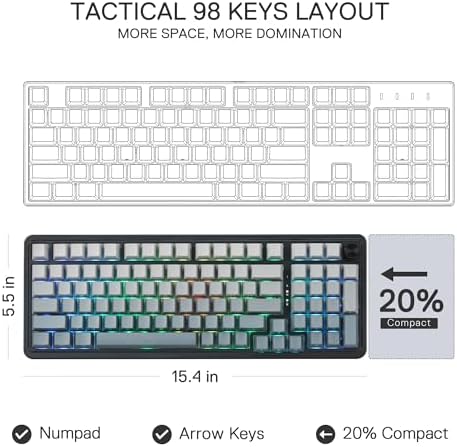 Redragon K686 PRO Wireless RGB Gasket Gaming Mechanical Keyboard, Easy Knob
