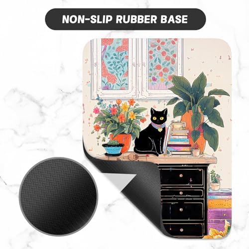 Small Mouse Pad, Mini Mouse Pad 6 x 8 Inch, Thick Rubber Waterproof Mouse Mat, Cute Mousepad for Women Men Wireless Mouse Laptops Home Office, Cat on Closet