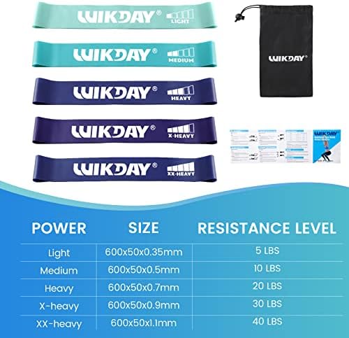 WIKDAY Exercise Resistance Bands with Handles for Working Out Workout Bands Set with Door Anchor for Physical Therapy, Yoga, Pilates