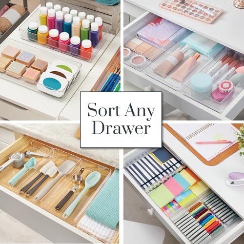 STORi SimpleSort 3-Piece Stackable Clear Drawer Organizer, 12" x 6" x 2"