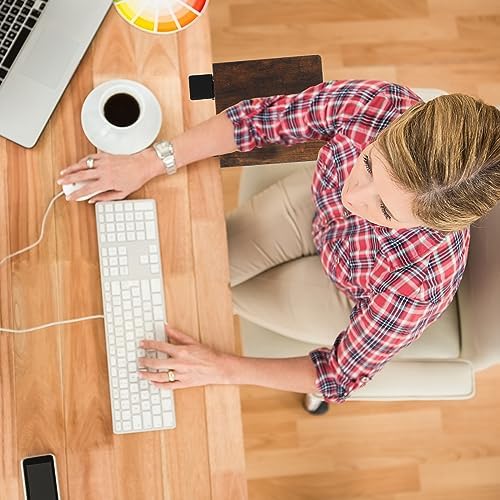ETHU Compact Foldable Desk Extender Tray with Clamp, 9.4x9, Walnut