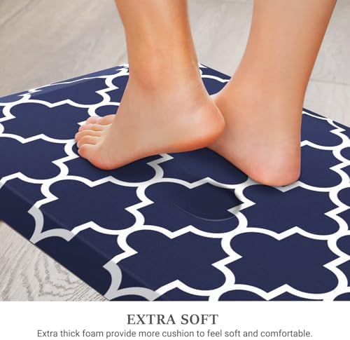 WISELIFE Anti Fatigue Mats for Kitchen Floor, 22" x 36", 4/5 Inch, Blue