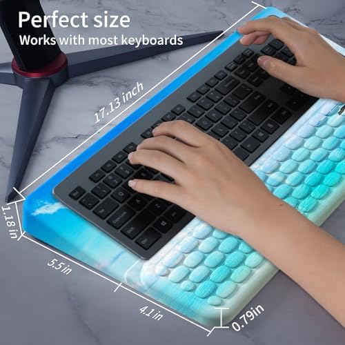Wrist Rest for Computer Keyboard, Keyboard Wrist Rest, Ergonomic Keyboards Holder for Easy Typing Working, Wrist Pad for Keyboards with Comfortable Wrist Rest for Keyboard Blue