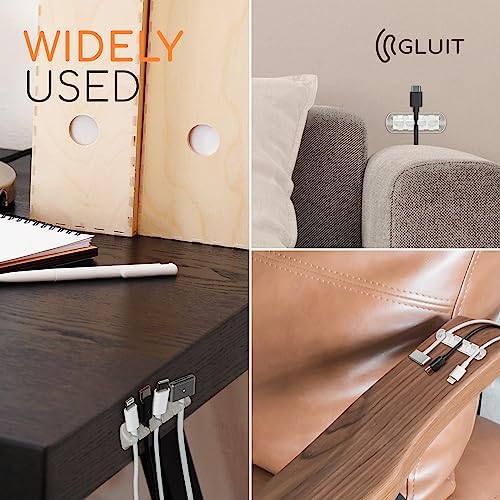 Cord Organizer for Desk, Nightstand Cable Holder, 5 Psc, Transparent