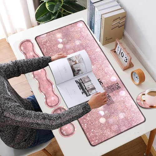 4 in 1 Mouse Pad Combo, Large Gaming Mouse Pad + Keyboard Wrist Support + Mouse Wrist Rest + Coaster, Table Pad 31.5 "x 11.8" with Memory Foam Ergonomic Wrist Pad Set, God Jesus Christ