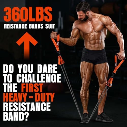 Heavy Resistance Bands for Working Out, 300LBS Exercise Bands with Handles