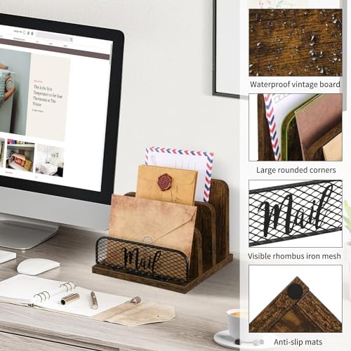 YINMIT Mail Organizer Countertop with 3-Slot