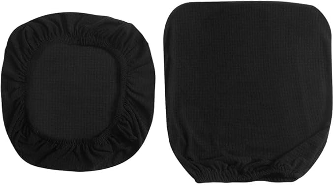 FORCHEER Desk Chair Cover Black Jacquard Stretch Office Chair Covers Two Piece for Split Office Chairs Water Resistant Washable