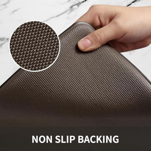 Marble White Kitchen Mats for Floor, Cushioned Anti Fatigue Non-Slip