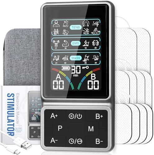 FDA Cleared TENS Unit Muscle Stimulator, HD Color Screen & 24 Modes