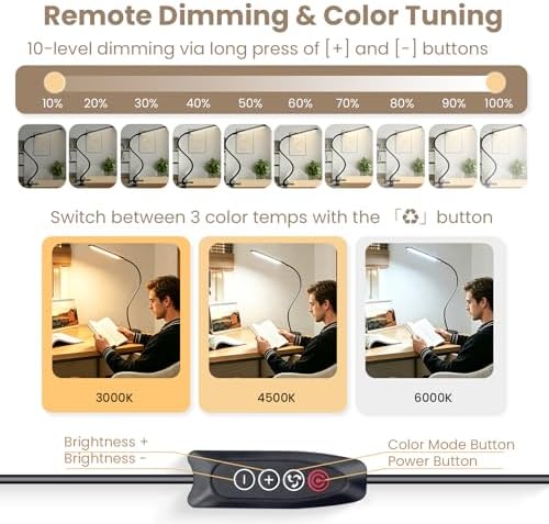 LED Desk Lamp with Clamp for Reading,Nail Art & Painting