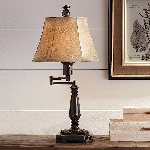 Andrea 22 1/2" High Desk Lamp Adjustable Swing Arm Bronze Brown Natural