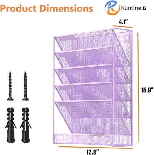 Kuntine.B Wall File Organizer Office Hanging Magazine Holder Wall File Organizer for Office Home