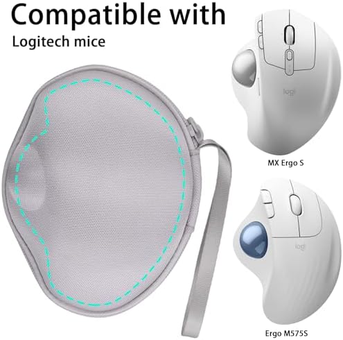 co2CREA Hard Case for Logitech MX Ergo S/MX Ergo Trackball Mouse, White