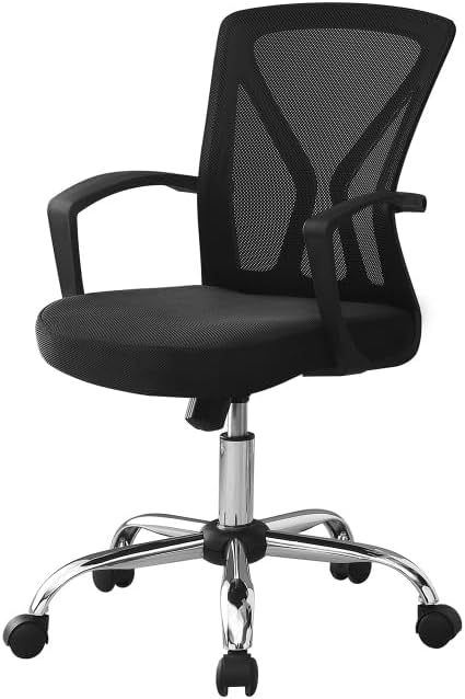 Ergonomic Office Chair with Breathable Polyester Mesh Back, Adjustable Height, Swivel Seat, and Padded Armrests for All-Day Comfort