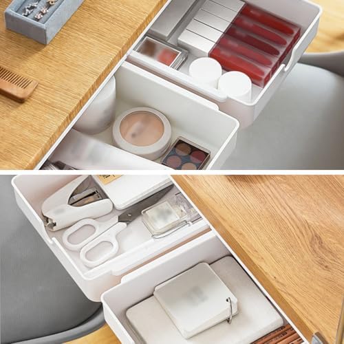 FRETONBA Under Desk Drawer for Stationery, Adhesive Slide Out, Medium