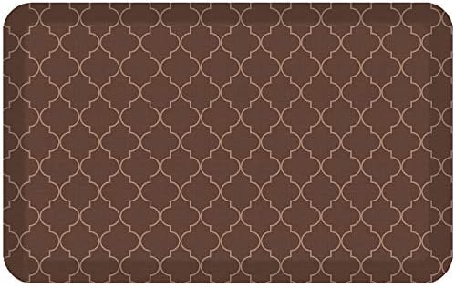 NewLife by GelPro Anti-Fatigue Designer Comfort Kitchen Floor Mat, 20x32”, Trellis Walnut Stain Resistant Surface with 3/4” Thick Ergo-foam Core for Health and Wellness