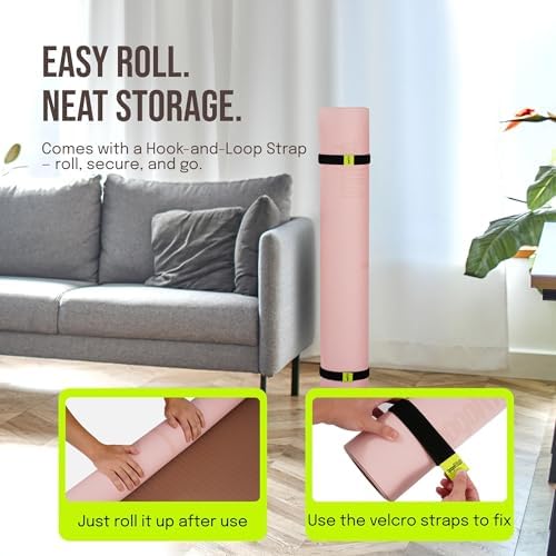 Gogokiwi Large Yoga Mat (6'x4') – 1/4" & 1/2" Thick Exercise Mats for Home Workout, Extra Wide Workout Mats for Home Gym, Yoga, Pilates, Stretching, Floor & More