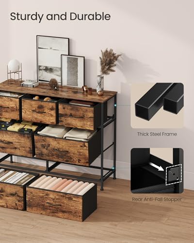 SONGMICS Dresser for Bedroom, Wide Dresser with 7 Fabric Drawers