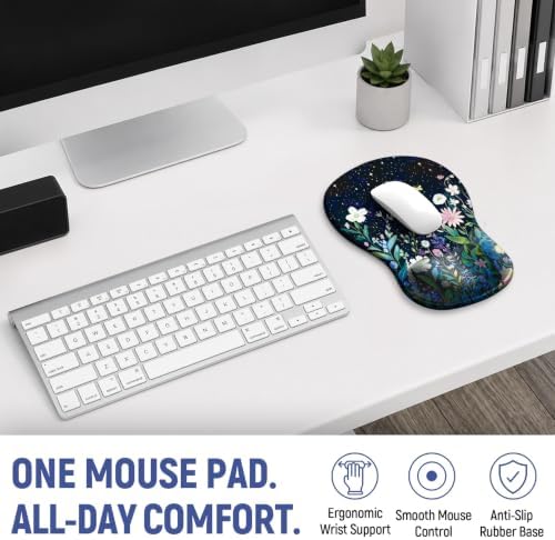 Ergonomic Mouse Pad with Wrist Rest, Gel Wrist Support, Celestial
