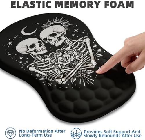 Ergonomic Mouse Pad with Wrist Rest, Memory Foam Wrist Support,Massage Bump