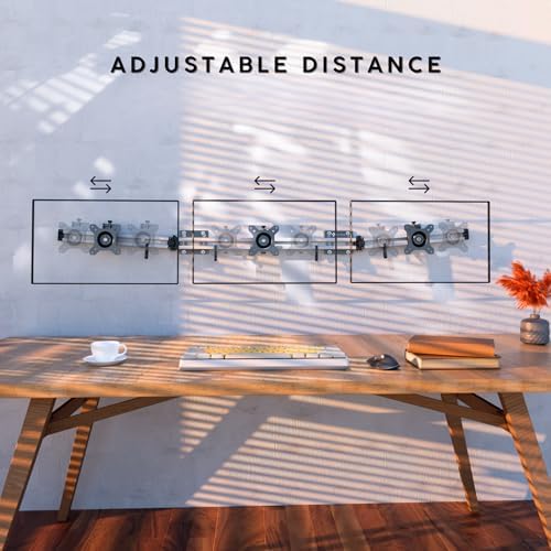 X-ROB Triple Monitor Wall Mount – Premium Aluminum 3 Arm Bracket for 15–32 Inch Screens, Dual Wall Anchors for Maximum Stability, Full Motion with 360° Rotation, VESA 75x75/100x100, Cable Management