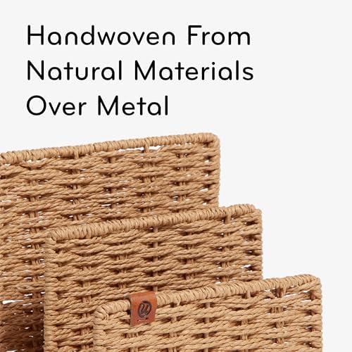 U Brands Mail Organizer, Woven Letter Sorter, Desk Organizer, Wicker Woven