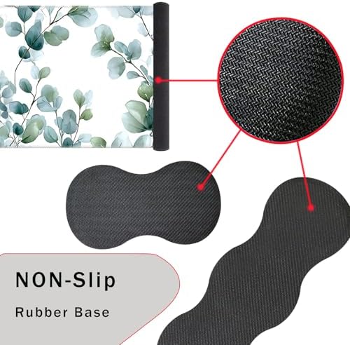 Keyboard Wrist Rest and Mouse Pad with Wrist Support Set Ergonomic Coaster,Memory Foam,Easy Typing Pain Relief,Large XL Desk Mat 31.5"x 11.8",Grass Leaves