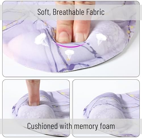 Mr. Pen- Ergonomic Mouse Pad with Wrist Rest, Pink Marble Luxe Design
