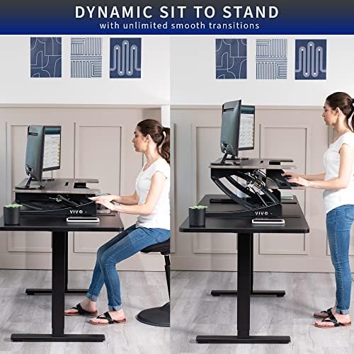 VIVO Dark Gray 36 inch Standing Desk Converter, DESK-V000VG