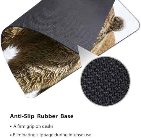 9.5x7.9 Inch Office/Gaming Mouse Pad, Wild Brown Bears Fighting Grizzlies, Cute Anti-Slip Mat for Desk Decor