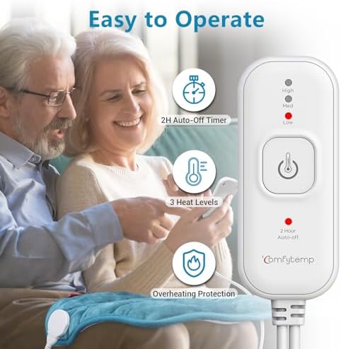 Comfytemp Weighted Heating Pad for Back & Period, FSA Eligible HSA, 20"x24"