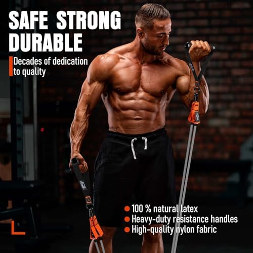 Resistance Bands with Handles, 175lb Exercise Bands for Working Out