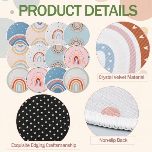 Coume 12 Pcs Round Carpet Seats for Classroom 15.5 Inch Circle Shaped Classroom Rug Floor Mat Floor Cushions Group Activity Spots Marker for Teaching and Playroom