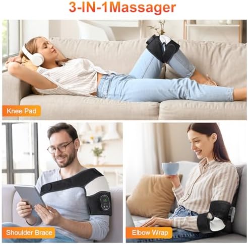 Heated Knee Massager, FSA Eligible 3-in-1 Elbow Shoulder Knee Heating Pad