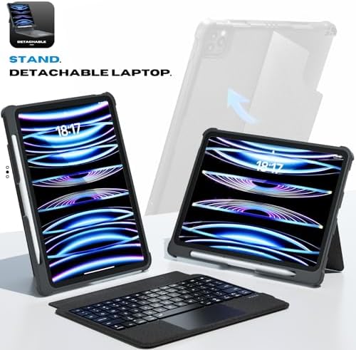 iPad Pro 12.9 Case with Keyboard: for (6th-3rd), iPad Air 13 Inch M4/M3/M2
