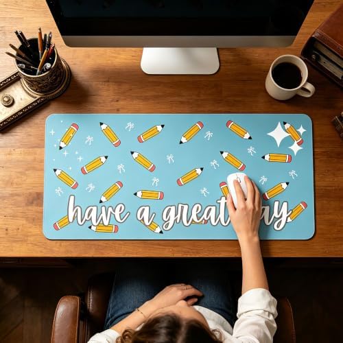 Cute Desk Mat for Teacher Large Mouse Pad for Keyboard and Mouse 35.4x15.7