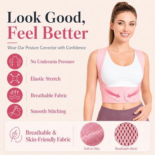 Lightweight Posture Corrector with Upper Back Brace for Women & Men