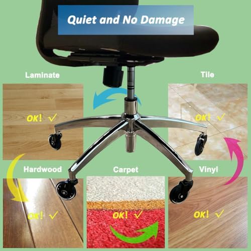 Premium Office Chair Wheel Set with Removal Tool. Flexible&Durable.
