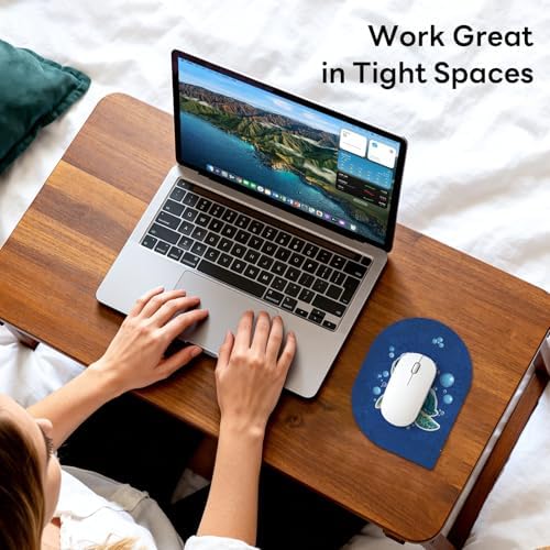 Contoured Oval Mouse Pad 6x8in Non-Slip for Laptop,Turtle