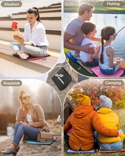 Sportneer Sitting Pad, Lightweight Waterproof Folding Seat Pad for Backpacking, 15.75'' x 15.75'' Portable Camping Seat Mat for Hiking, Picnics & Outdoor Use, 0.13lbs