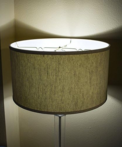 18x18x10 Textured Oatmeal Shallow Drum Lampshade with Brass Spider fitter - Perfect for table and Floor lamps - Extra Large, Textured Oatmeal