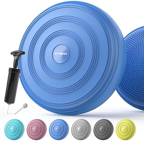 Inflated Wobble Cushion,Circular Non-slip Texture for Comfortable Sitting,Extra Thick Dyna Disc with Pump for Core Strength,Wiggle Seat to Improve Posture,Fitness,660lb Load Capacity