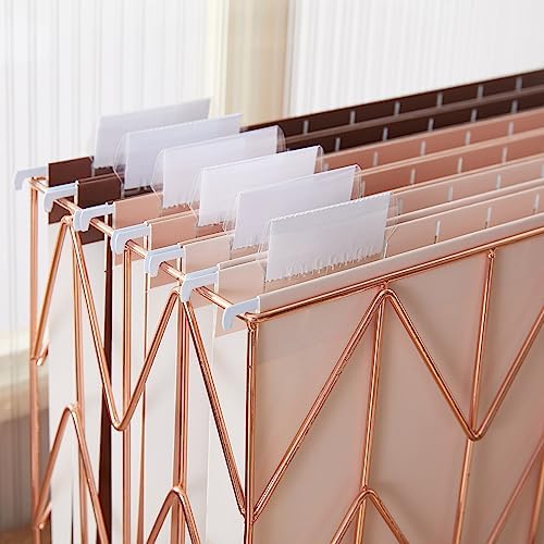 Y YOMA 6 Pack Gradient Hanging File Folders Letter Size Decorative Hanging Folder Pretty File Folder Organizer for Filing Cabinet Office Home with 1/5-Cut Adjustable Tabs, Coco Mocha