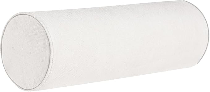 Cylinder Round Memory Foam Support Pillows Cervical Neck Roll Pillow with Pillowcase Soft, Comfortable and Breathable for Sleeping, Chair, Car, Sofa，Travel (White, 18x6)
