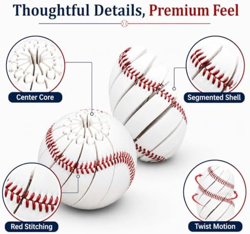 Baseball Fidget Toys for Adults, 3D Printed Twist Ball for Stress Relief