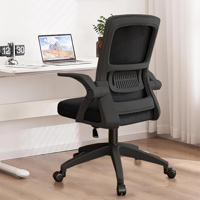 Office Chair, Ergonomic Desk Chair Breathable Mesh Chair Swivel Chair with Flip-Up Arms and Lumbar Support Computer Chair for Home Office