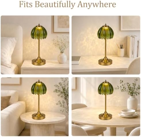 Rechargeable Cordless Table Lamp, 3 Color Temps & Stepless Dimming