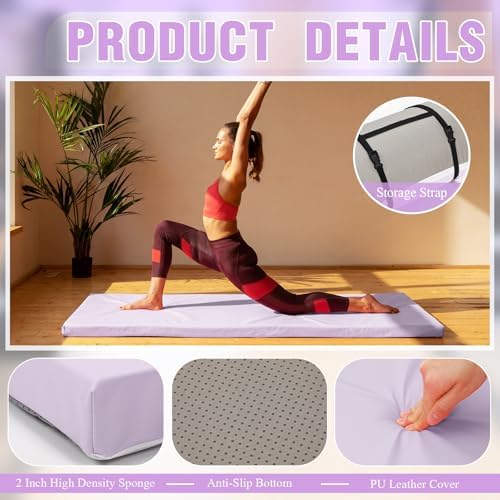 Lyrow 2 Inch Thick Yoga Mat 72x24 with Carry Strap Foam
