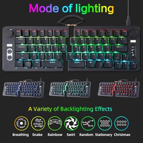 Koolertron Split Mechanical Gaming Keyboard Programmable